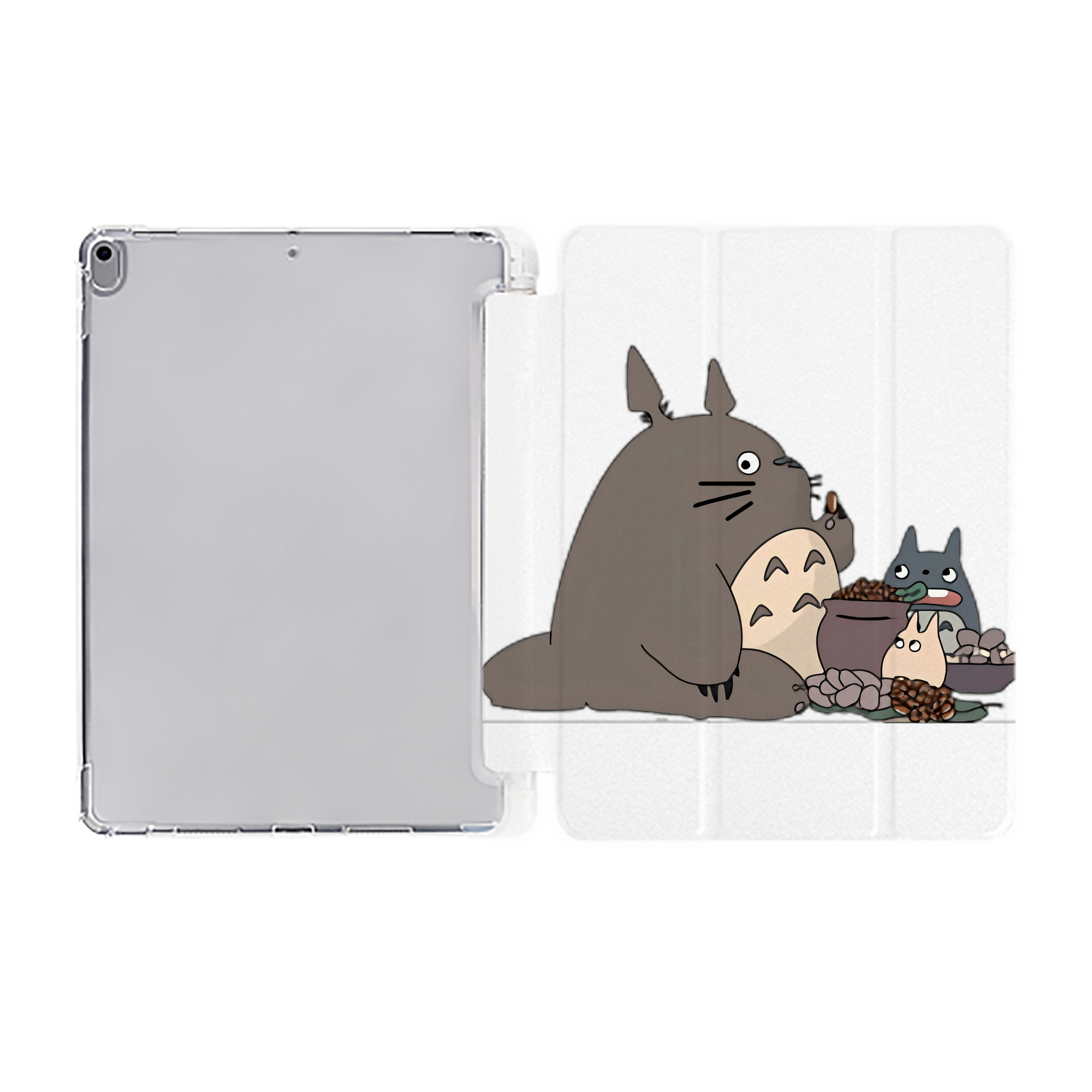 （画像用） となりのトトロ 草壁メイ 草壁サツキ My Neighbor Totoro Satsuki Kusakabe Mei Kusakabe IPad ケース ペン収納付き 三つ折りスタンド PUレザー×シリコン 対応機種9.5/10.5/10.9インチ
